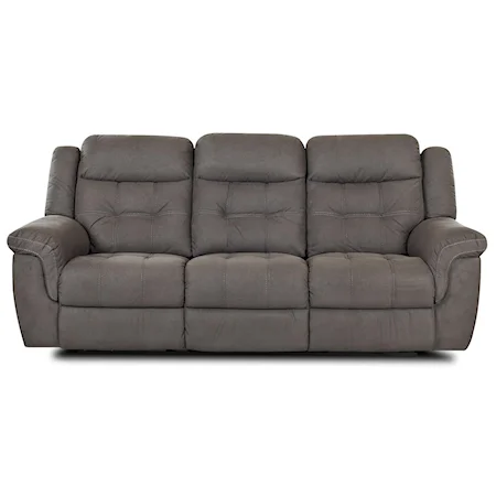 Slate Gray Tufted Reclining Sofa